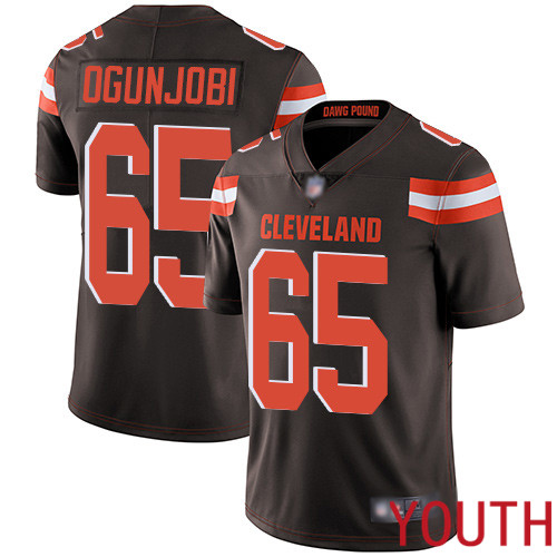 Cleveland Browns Larry Ogunjobi Youth Brown Limited Jersey #65 NFL Football Home Vapor Untouchable